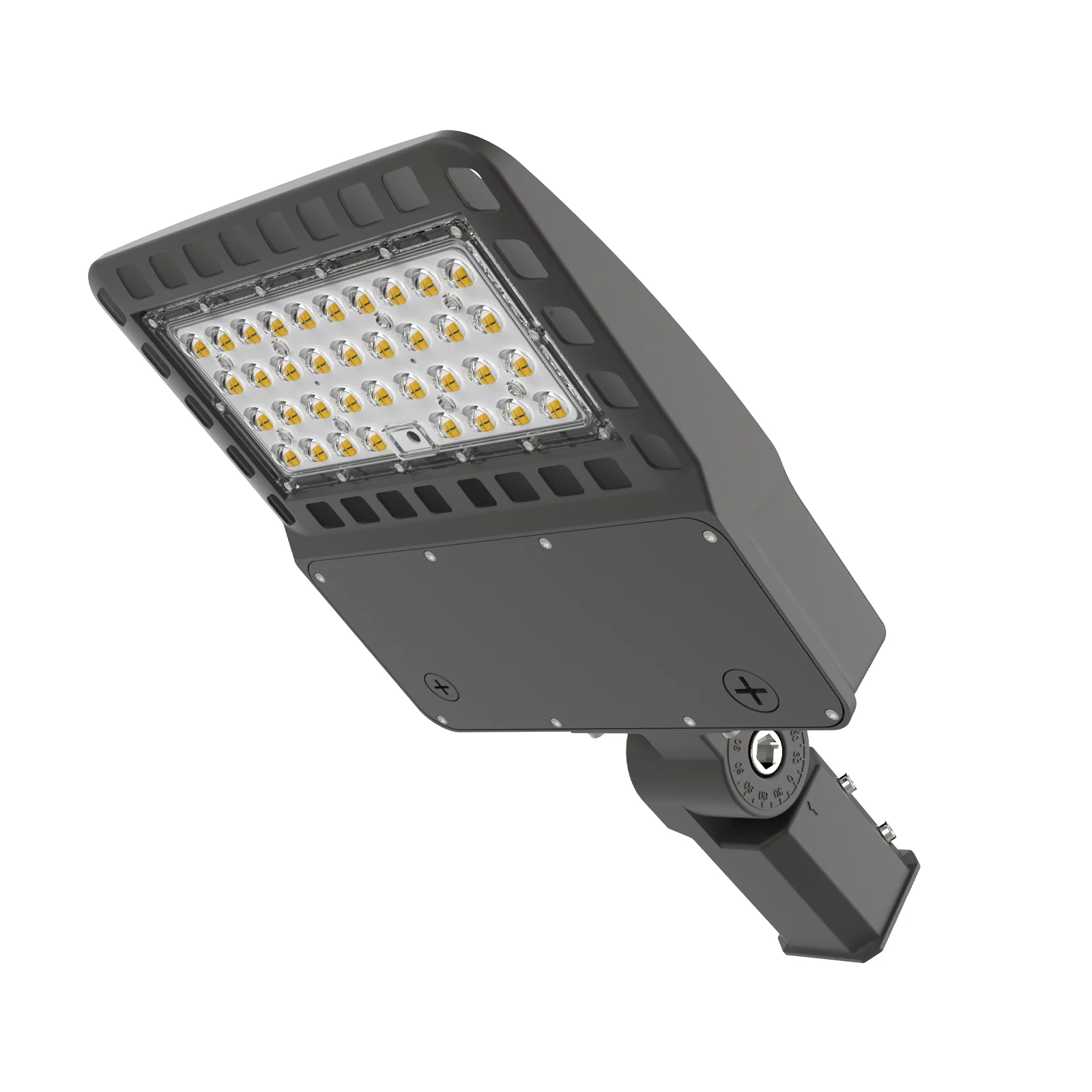 LV-AL Series LED Area Light w/ Square and Round Direct Mount | 100-200W Selectable | Bronze