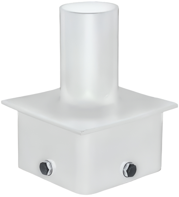 Single Tenon Adapter For 5" Square Light Pole | White