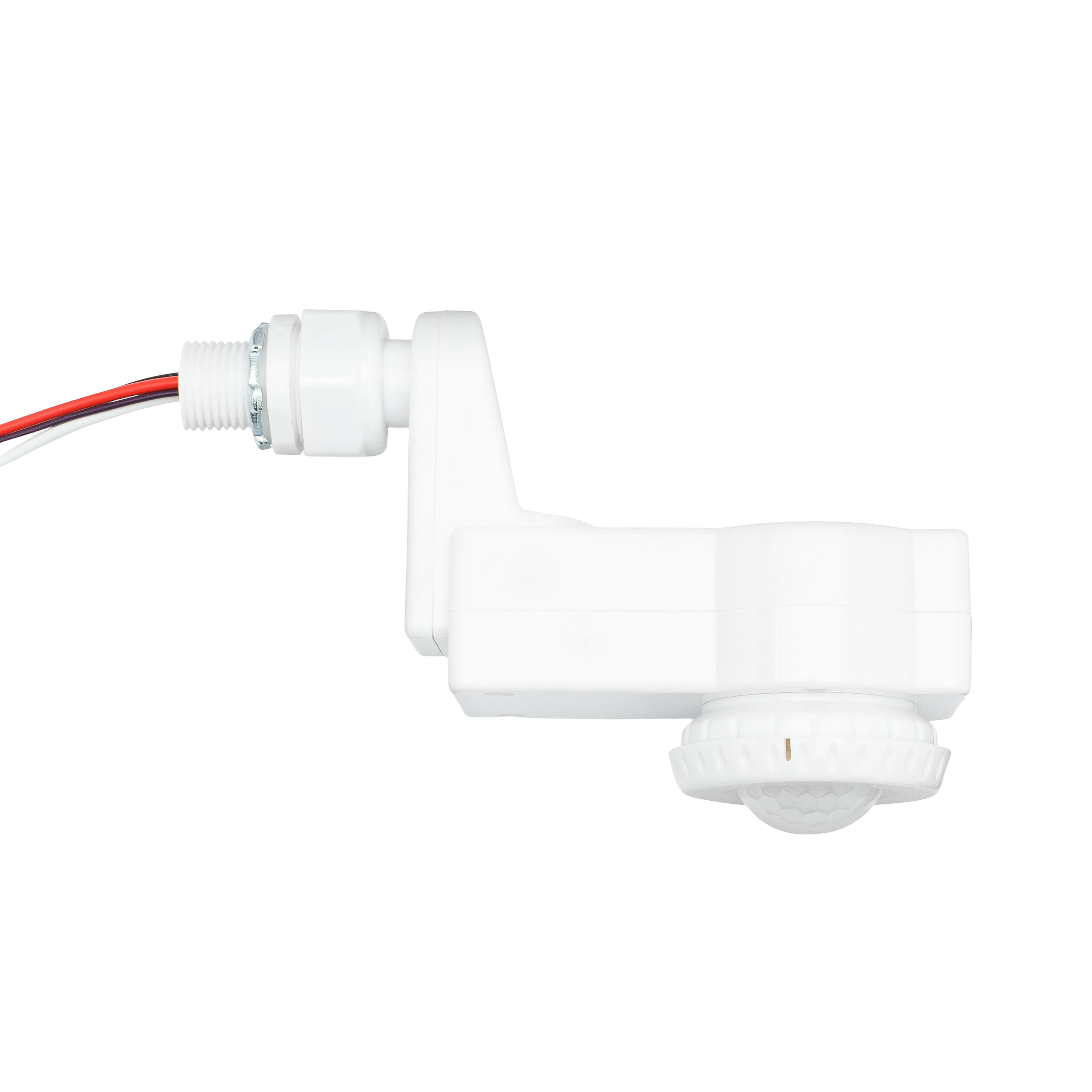 PIR Motion Sensor For Light Fixture - Outdoor Rated Side Mount PhotoMotion™ | White