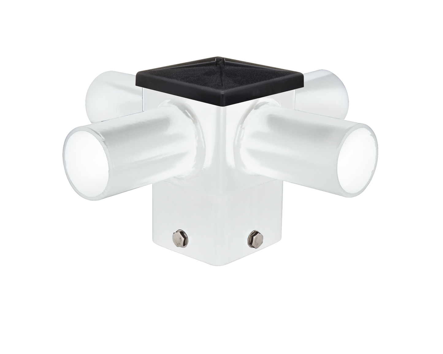 Short 90 Quad Tenon For 5" Square Light Pole (White) - T377