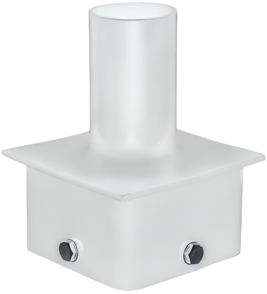 Single Tenon Adapter For 5" Square Light Pole (White) - T307