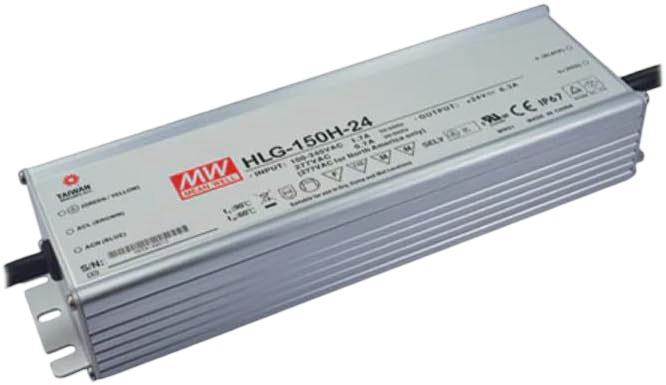 Mean Well HLG-150H-24 150W LED Driver 0.7A | IP67 Waterproof / 24V DC Output / High Efficiency Power Supply
