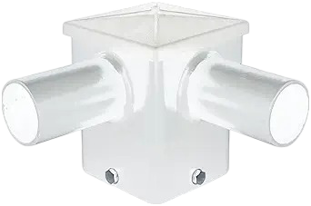 Short 90 Twin Tenon For 5" Square Light Pole (White) - T347