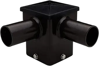Short 90 Twin Tenon For 4" Square Light Pole (Black) - T343