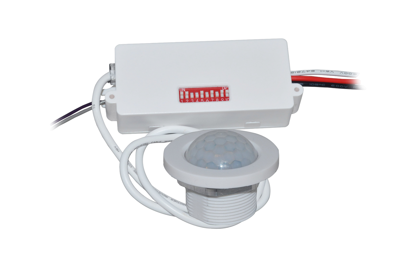 PIR Motion Sensor For Light Fixtures - Indoor Remote Head PhotoMotion™ (White) | 120-277V