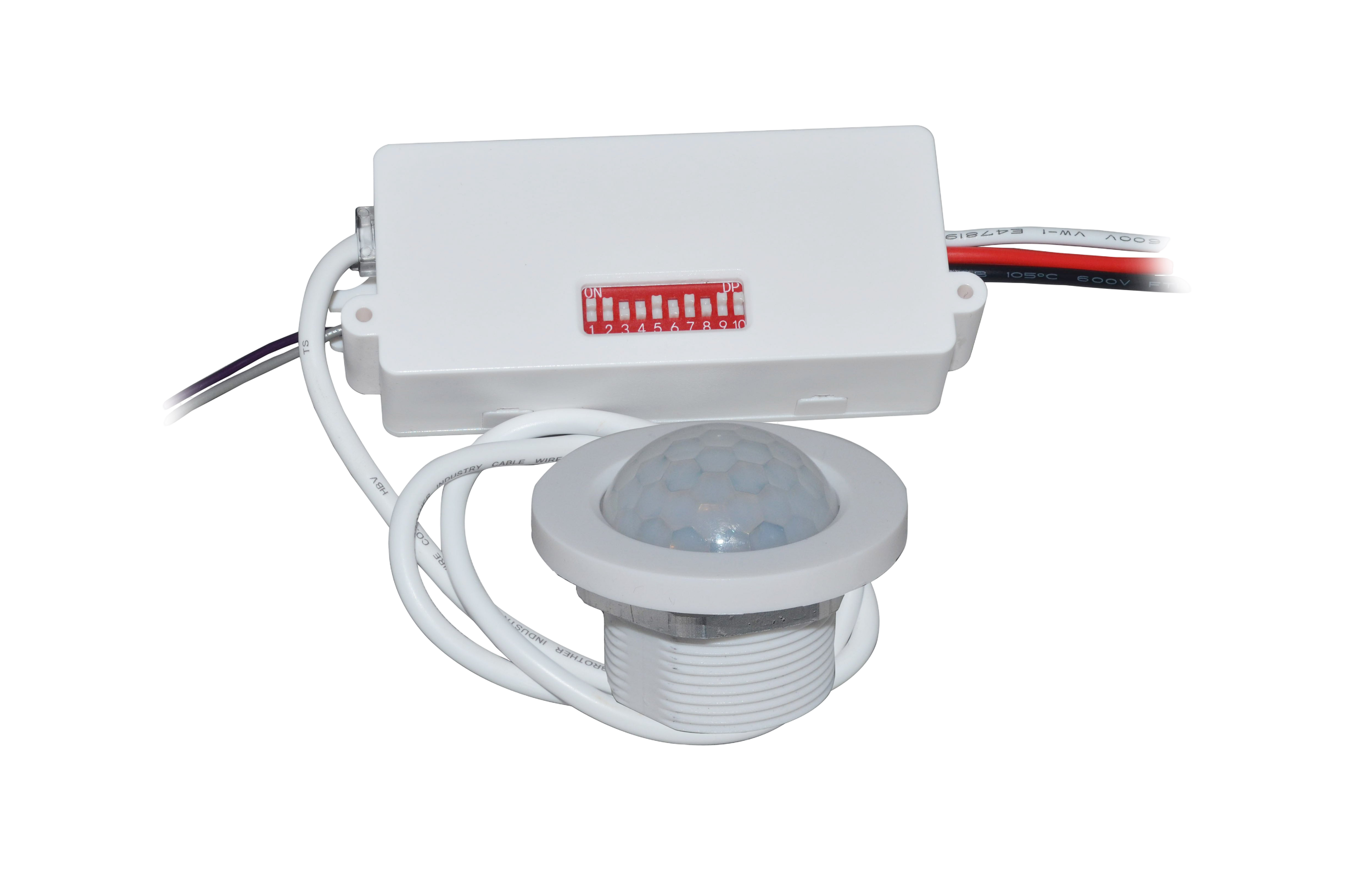 PIR Motion Sensor For Light Fixtures - Indoor Remote Head PhotoMotion™ | White