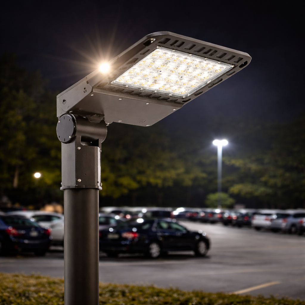 LV-AL LED Area Light 100W–200W | Parking Lot Light | 30,000 Lumens | Bronze | Slip Fitter