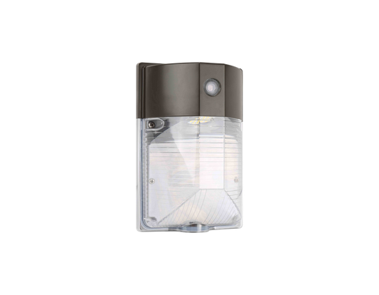 Small Wall Pack Light Fixture (Built-in Photocell) - (120-277V) - 25 Watt - 2,600 Lumens (5000K CCT)