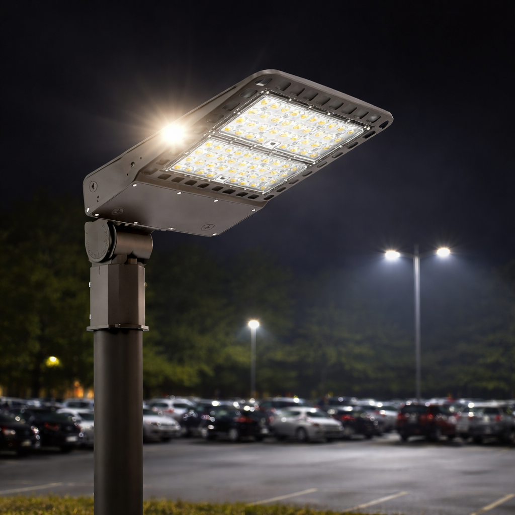 LV-AL LED Area Light 200W–300W | Parking Lot Light | 45,000 Lumens | Bronze | Direct Mount