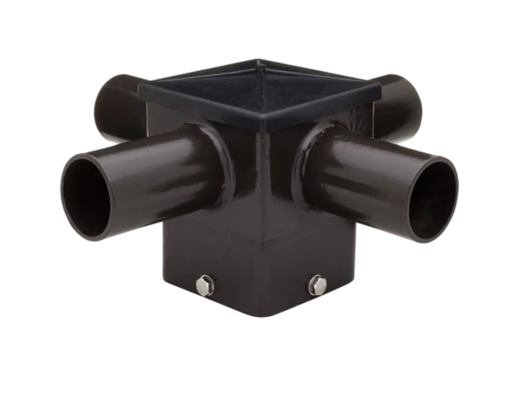 Short 90 Quad Tenon For 5" Square Light Pole (Bronze) - T376