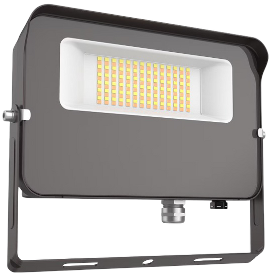 FL1 30W LED Flood Light with Yoke Mount & Photocell (Bronze) | 3,900 Lumens | 3000K/4000K/5000K CCT Selectable