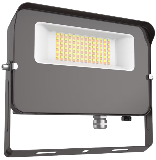 FL2 50W LED Flood Light with Yoke Mount & Photocell (Bronze) | 6,500 Lumens | 3000K/4000K/5000K CCT Selectable