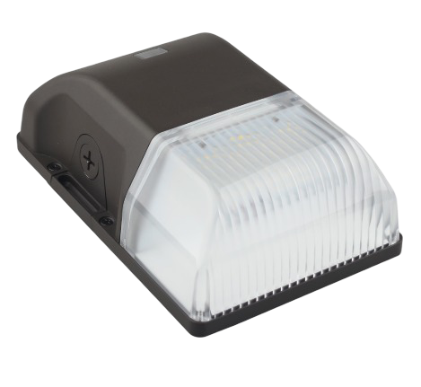 Adjustable 30/20/15W Mini LED Wall Pack with Photocell | Bronze