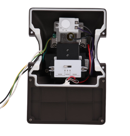 Adjustable 30/20/15W Mini LED Wall Pack with Photocell | Bronze