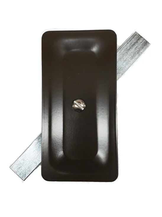 2.5"x5" Stamped Rectangle Steel Hand Hole Cover with Gasket for Light Poles – Dark Bronze | LV-HHC-2.55