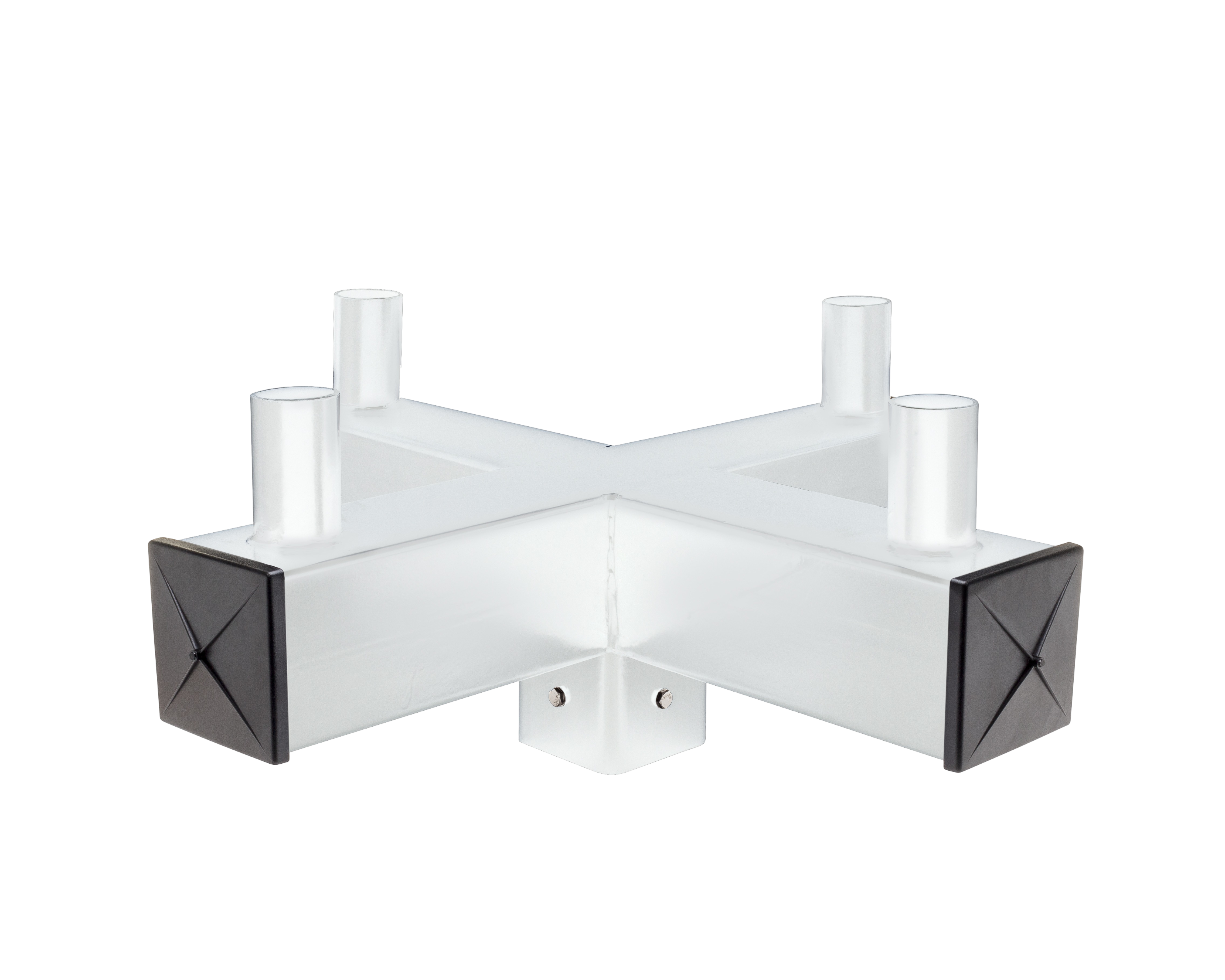 Bullhorn Quad Tenon For 5" Square Light Pole (White) - T337