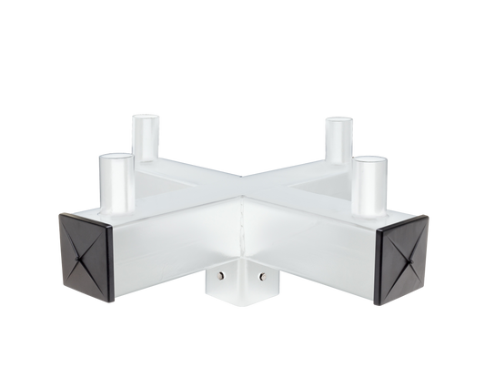 Bullhorn Quad Tenon For 5" Square Light Pole (White) - T337