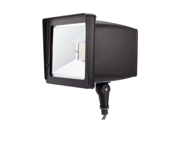 LED Flood Light Glass Lens (Bronze) (120-277V) - 30 Watt - 4,110 Lumens (5000K CCT) Knuckle Mount Included